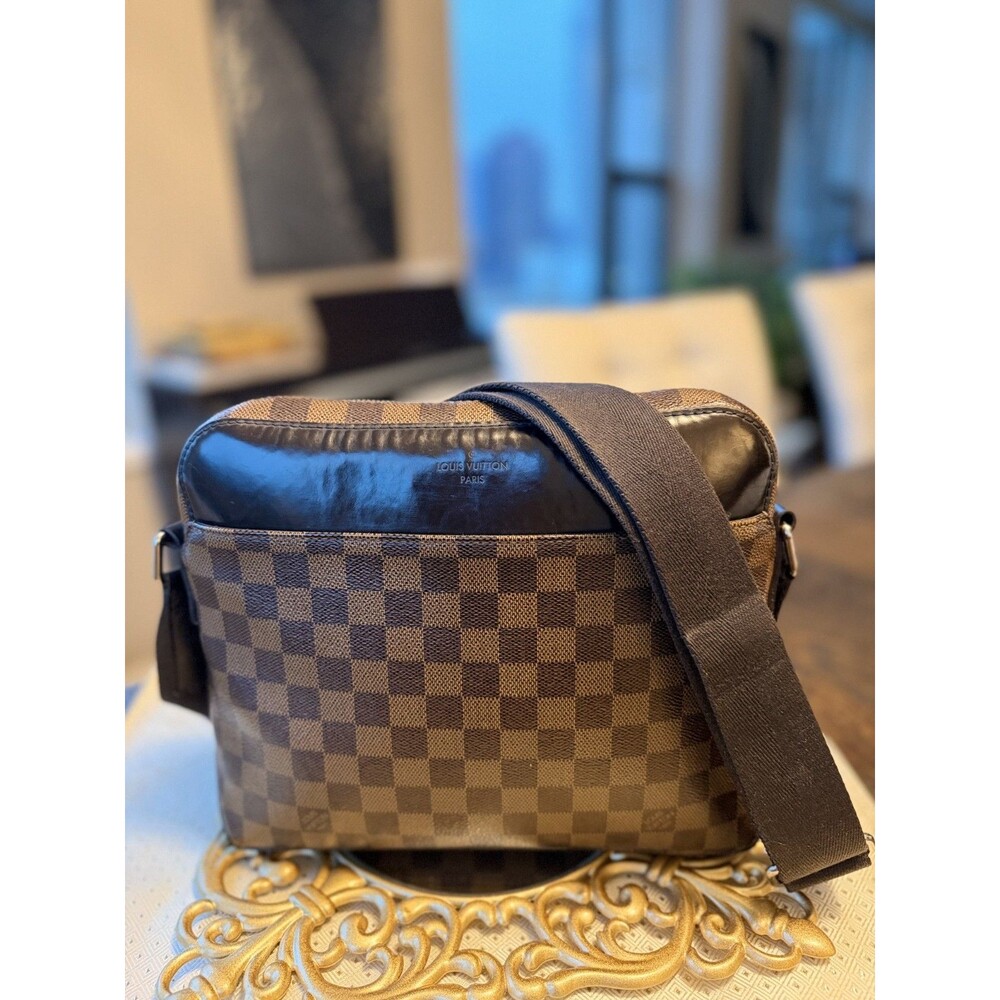 Auth Louis Vuitton Ebene Jake Messenger PM Shoulder Bag Crossbody Unisex